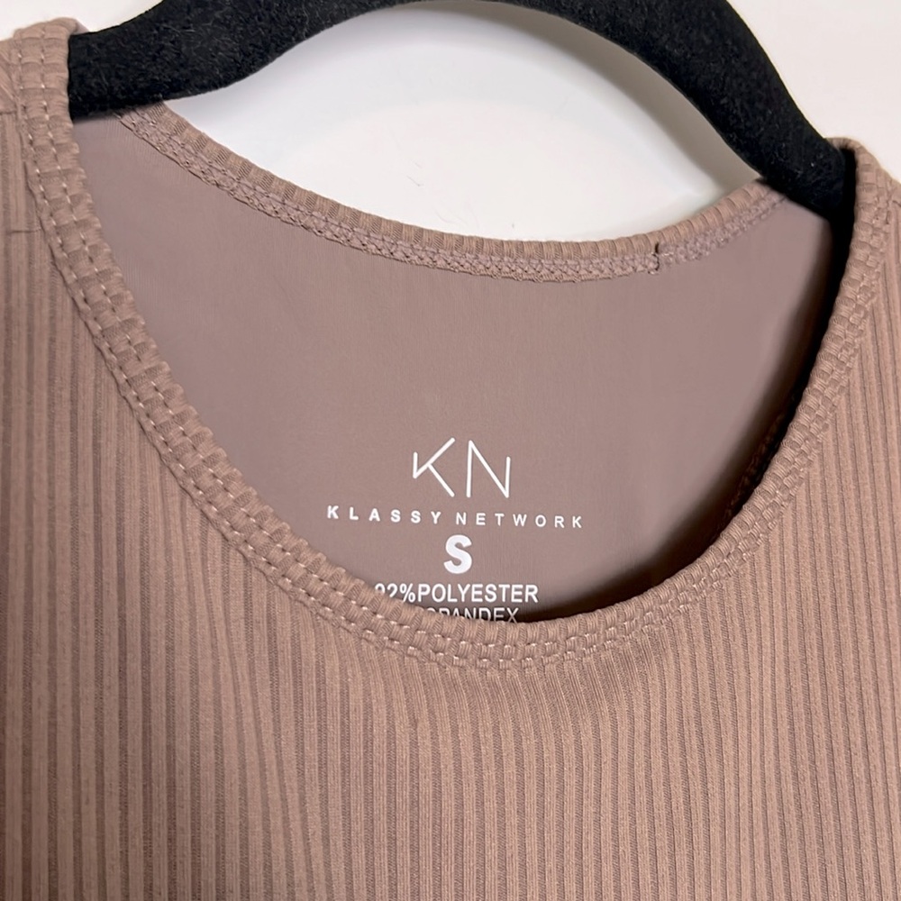 Klassy Network Ribbed Racerback Bodysuit - Picture 3 of 4